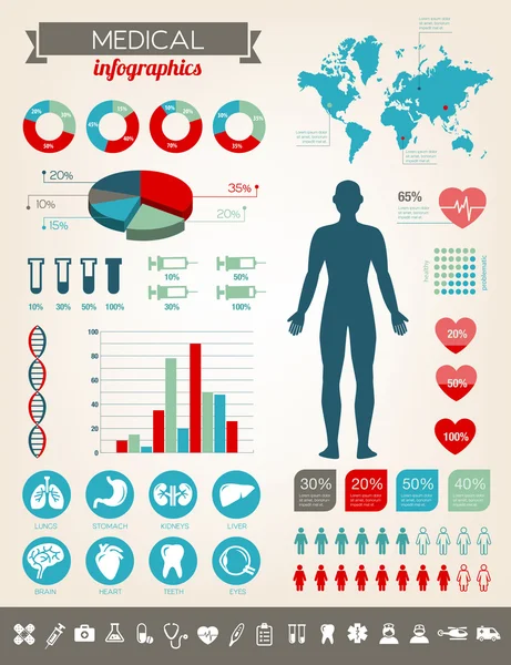 Tıbbi infographics — Stok Vektör