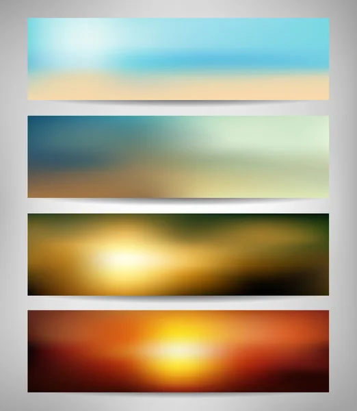 Verano borroso Banners abstractos — Archivo Imágenes Vectoriales