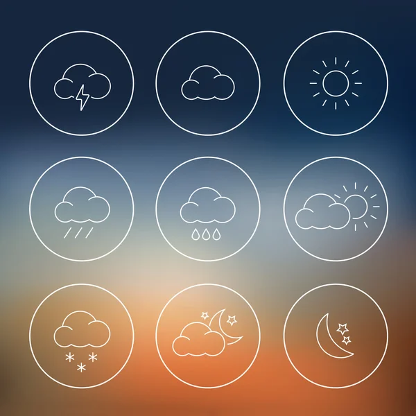Weather Icons Flat Design — Stock Vector