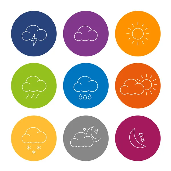 Weather Icons Flat Design — Stock Vector