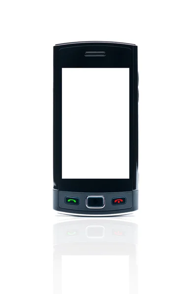 Smart phone con vuoto isolato su sfondo bianco con percorso di ritaglio Fotografia Stock