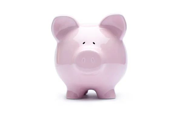 흰 배경에 있는 돼지 은행 — 스톡 사진