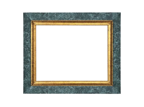 Gouden frame geïsoleerd op een witte achtergrond met uitknippad — Stockfoto