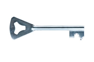 Gümüş anahtar beyaz zemin üzerine izole