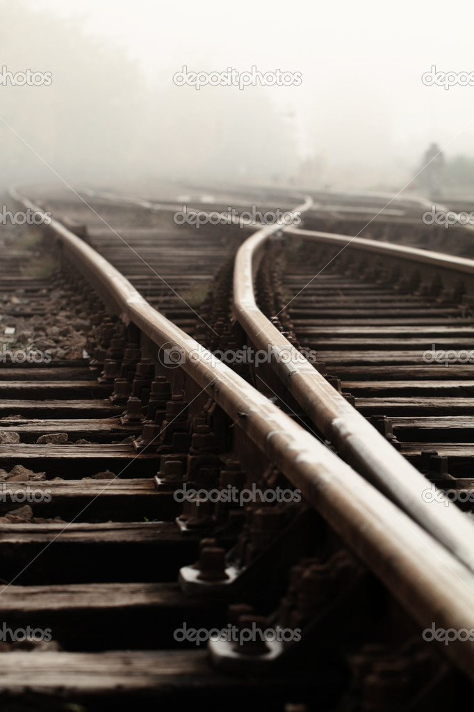 Railway in fog