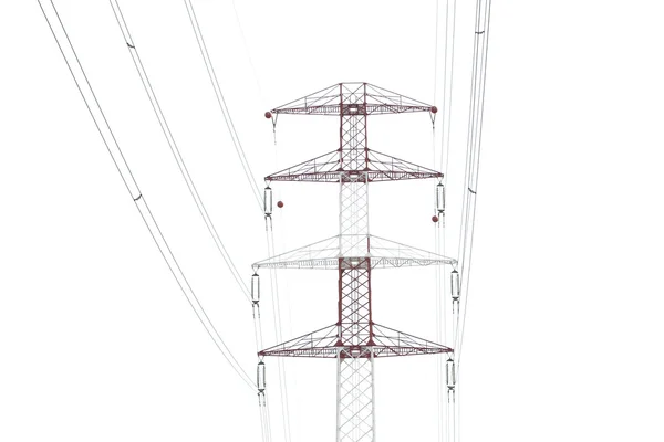 针对电力塔架的细节 — 图库照片