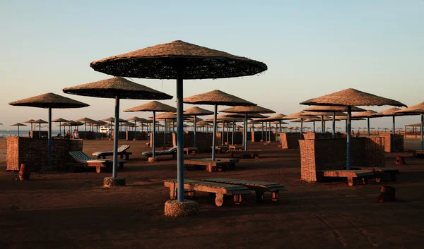 Sonnenschirme am Strand - Ägypten — Stockfoto