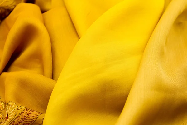 Golden satin textile — Stock Photo, Image