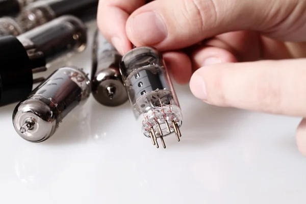 Glass vacuum radio tubes — Stock Photo, Image