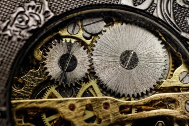 Watch gears very close up clipart