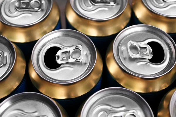 Much of drinking cans Stock Photo