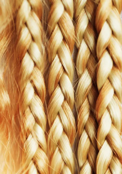 Texture of thin brown pigtails — Stock Photo, Image