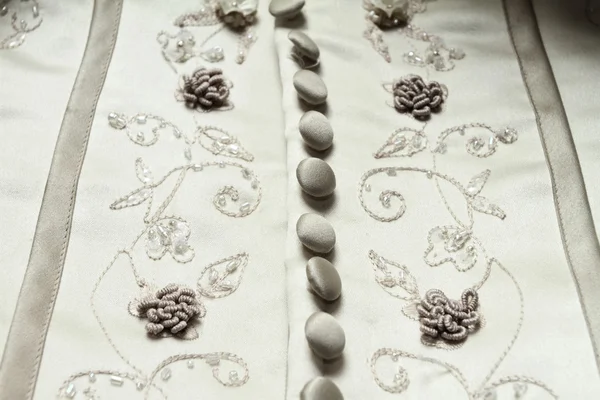 Detalhe do vestido de noiva — Fotografia de Stock