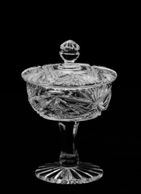 kapak ile antika parlak kristal sahibi