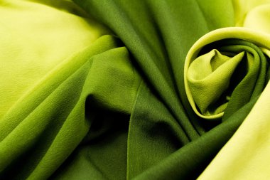Green satin textile