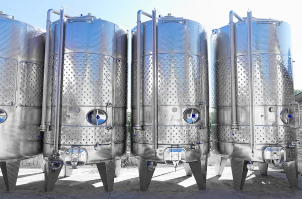 Modern aluminum barrels — Stock Photo, Image