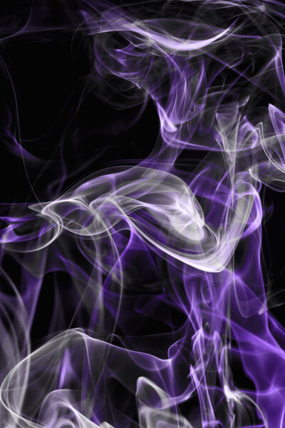 Macro photo of the abstract smoke - whit black background