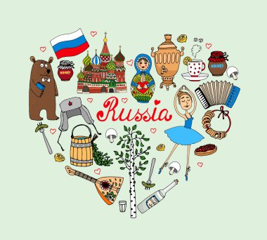 I Love Russia vector heart