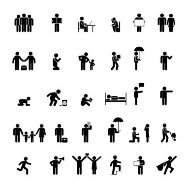 People in various poses vector