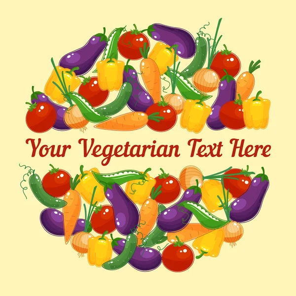 Circular design for a vegetarian greeting card