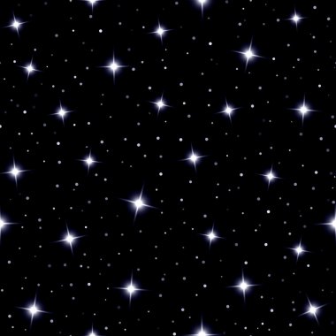 Celestial seamless background with sparkling stars