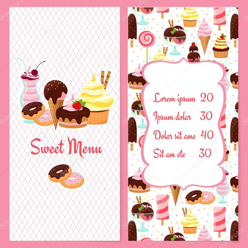 dessert menu template stock vector mssa 51510411