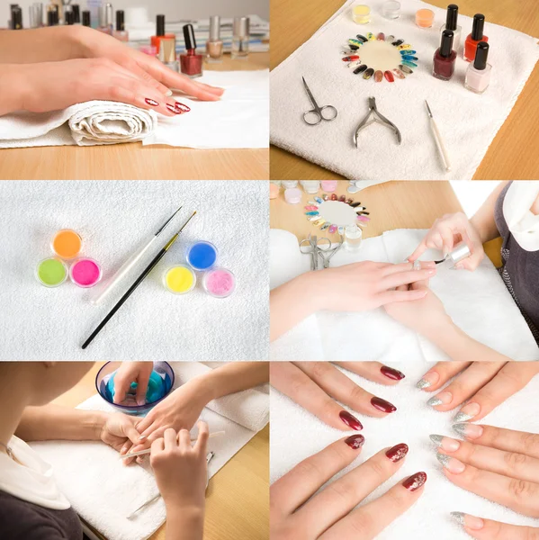 Collage aus Nagelstudio — Stockfoto