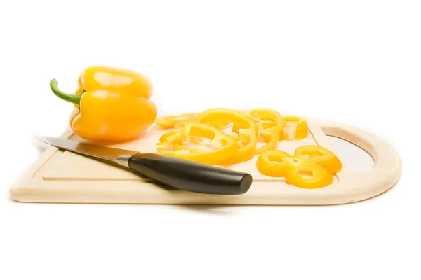 Перец и нож — стоковое фото