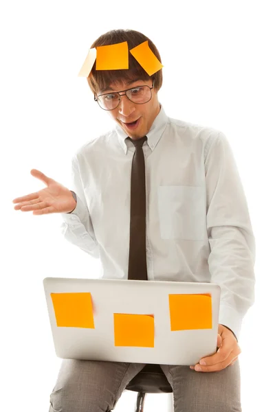 Surprised young businessman — Stock Photo, Image