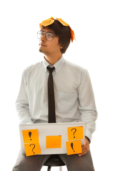 Young businessman thinking about future — Stock Photo, Image