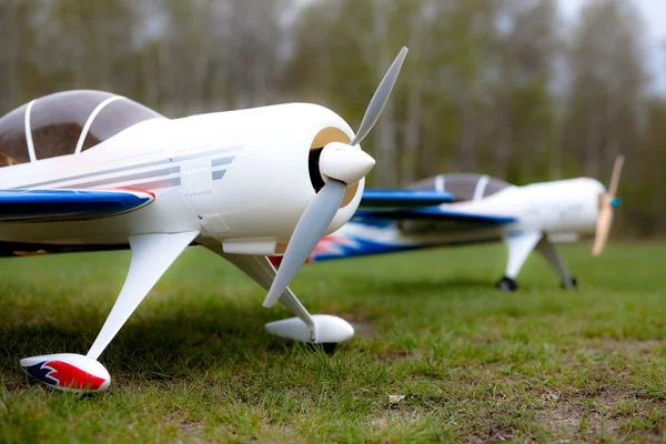 Closeup photo of SU-29 RC models — Stock Photo, Image