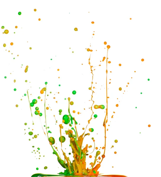 Kleurrijke verf spatten geïsoleerde — Stockfoto