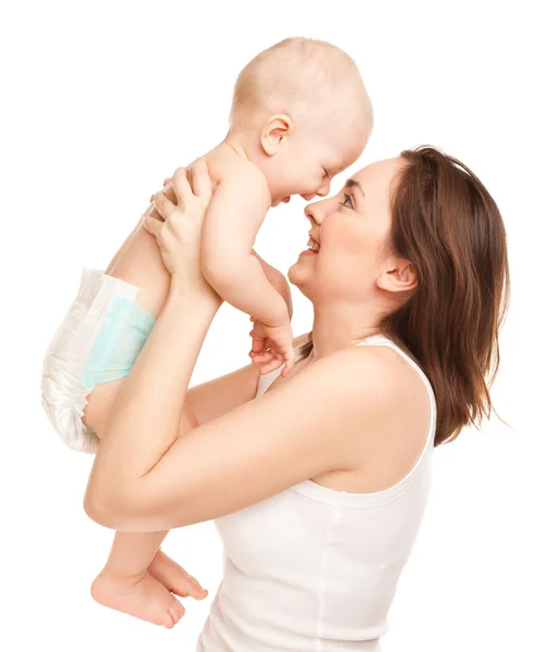 Imagem de mãe feliz com bebê adorável — Fotografia de Stock