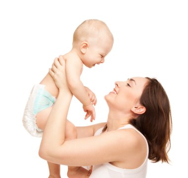mutlu anne ile bebek resmi