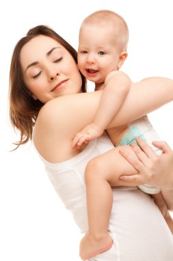mutlu anne ile bebek resmi