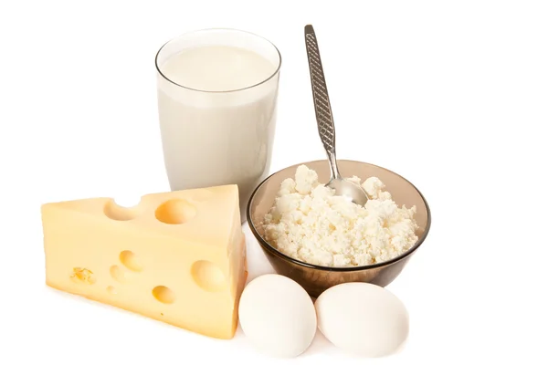 Dairy products and eggs — Stock Photo, Image