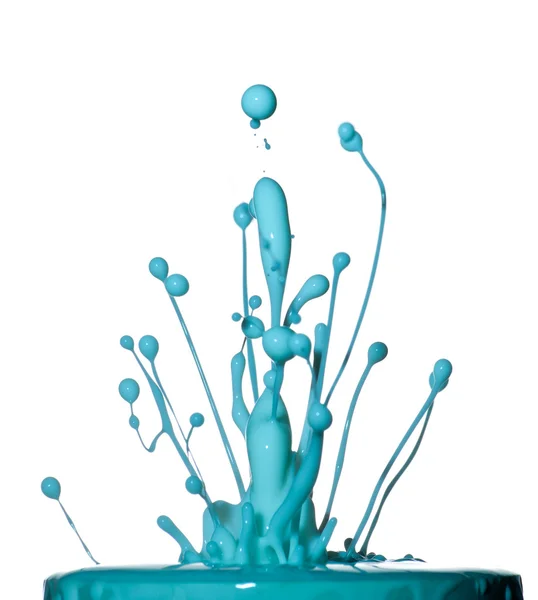 Colorful paint splashing isolated — Stock Photo, Image