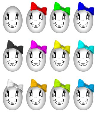 renkli yay ile komik yumurta