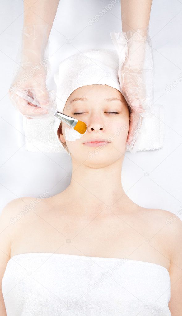 Woman at spa procedures