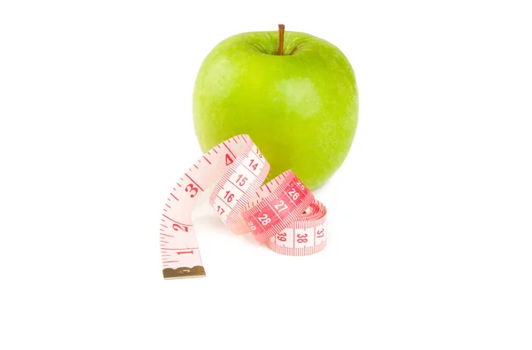 Imagem de maçã e fita métrica — Fotografia de Stock