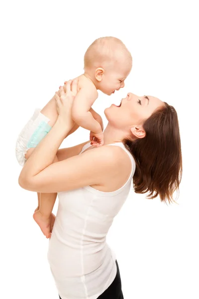 Imagen de la madre feliz con el bebé adorable —  Fotos de Stock