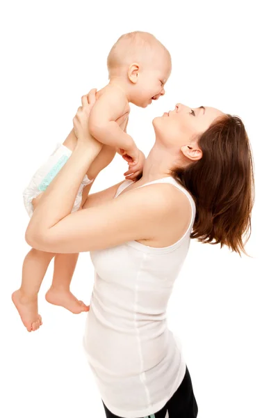 Imagem de mãe feliz com bebê adorável — Fotografia de Stock