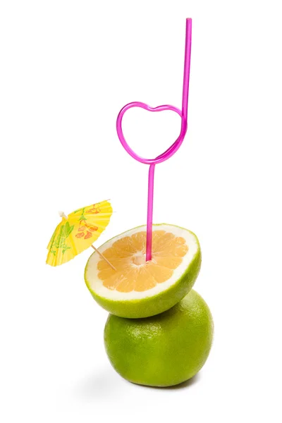 Frisk cocktail består av gröna grapefrukt — Stockfoto