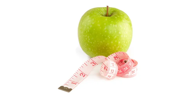 Picture of apple and tape measure — Stock Photo, Image