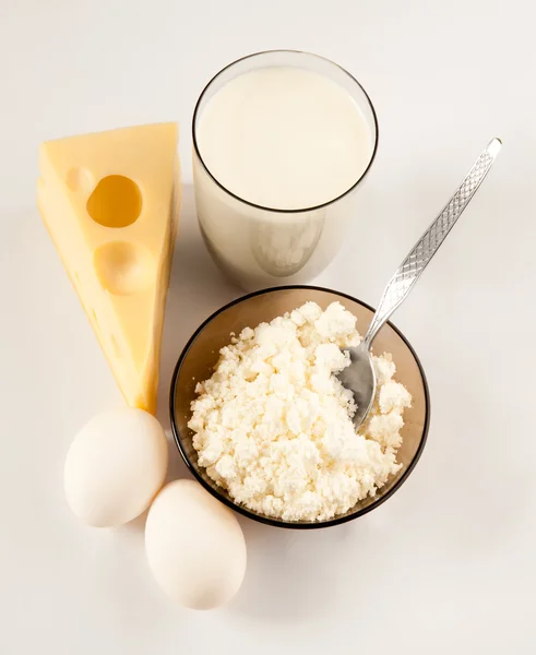 Dairy products and eggs — Stock Photo, Image