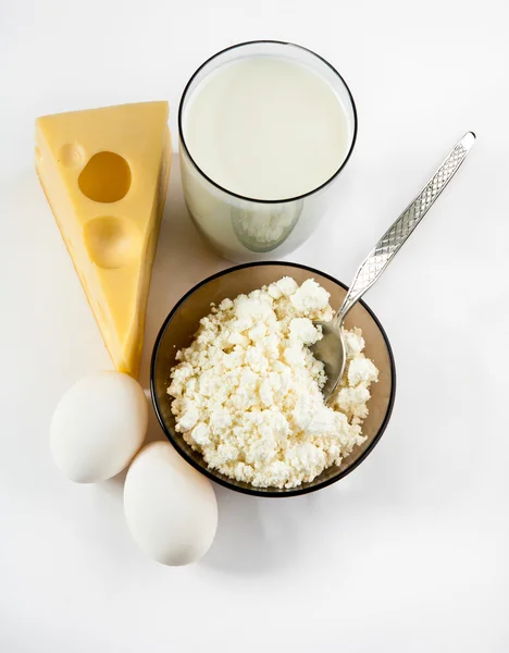 Dairy products and eggs — Stock Photo, Image