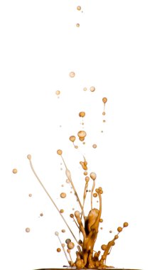 Beyaz arka plan üzerinde renkli sıvı sıçrama