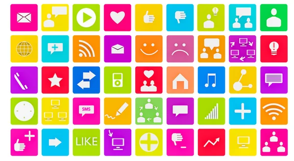 3d conjunto de ícones de mídia social — Fotografia de Stock