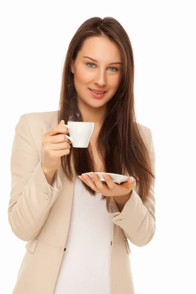 Picture of woman with cup of coffee — Stock Photo, Image