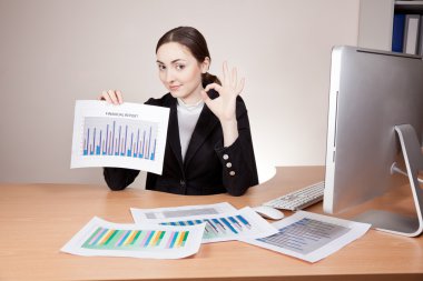 finansal raporlar ile iş kadını